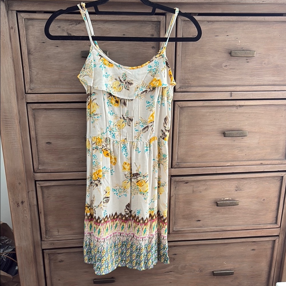 Floral Yellow and Cream Women's Dress